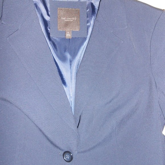 The Limited Collection Size 8 Navy Blazer Suit Jacket Lined Pockets Career - Picture 4 of 6